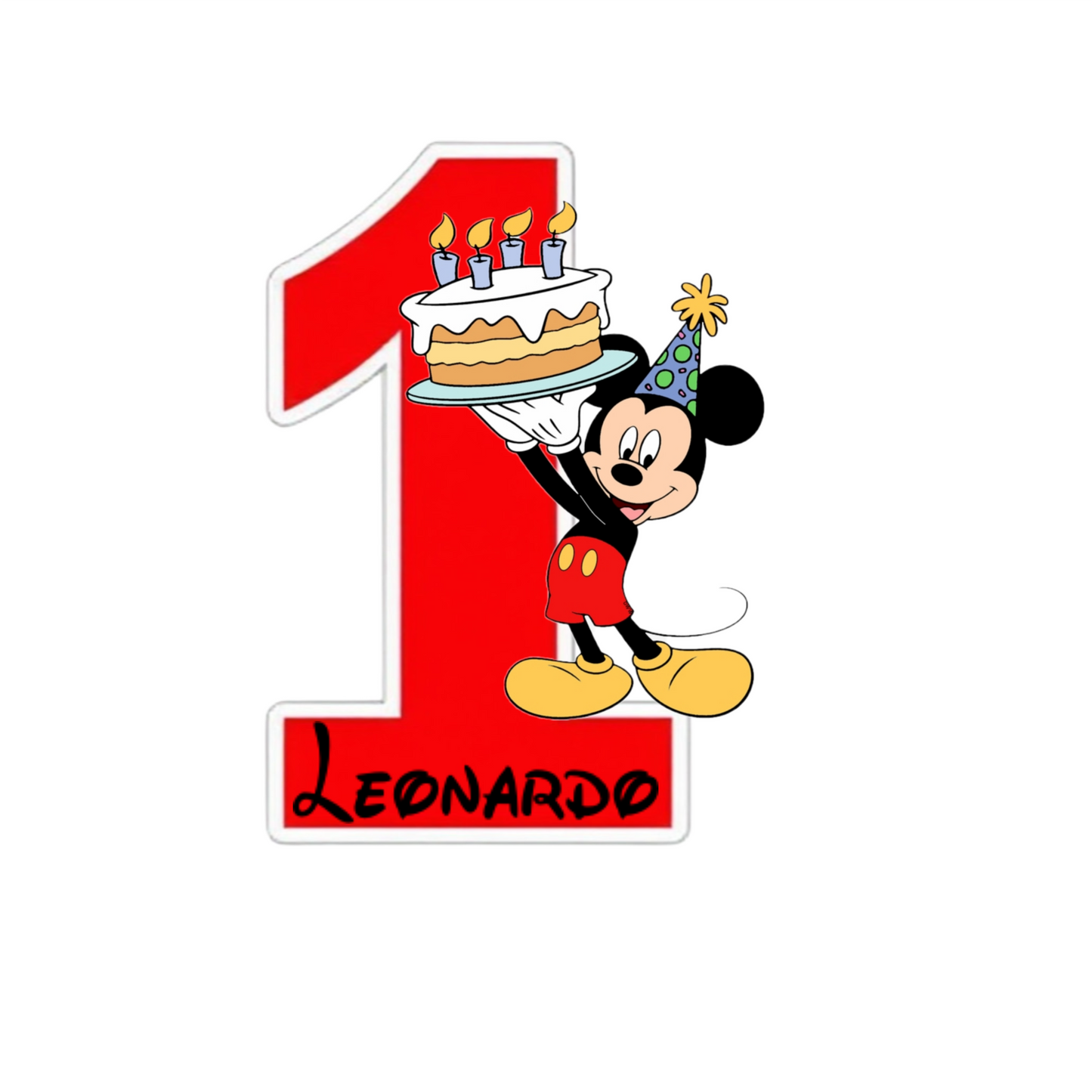 40 Calamite in legno personalizzate con personaggio Topolino