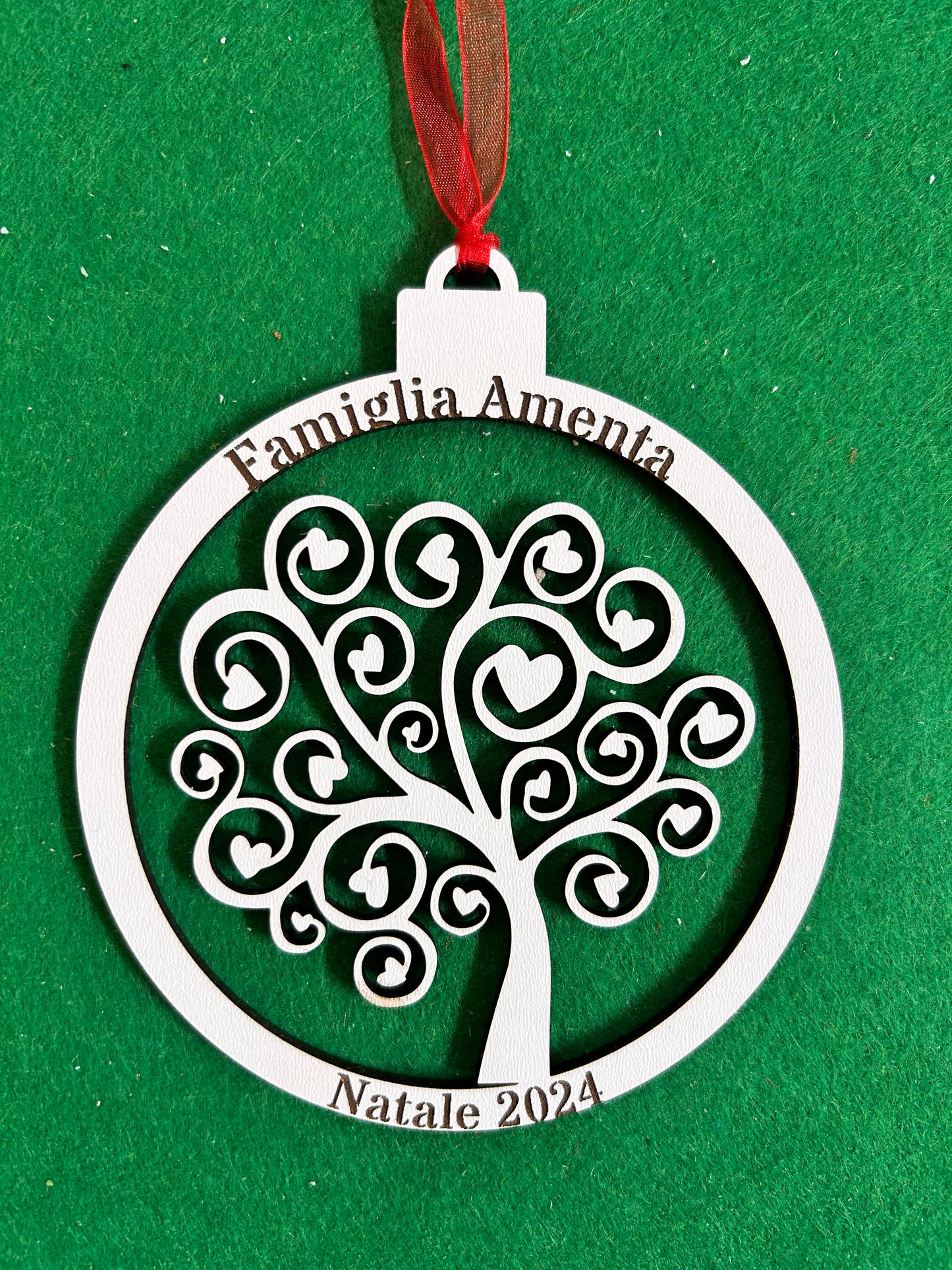Addobbo Natalizio Pallina di Natale con albero della vita e personalizzabile