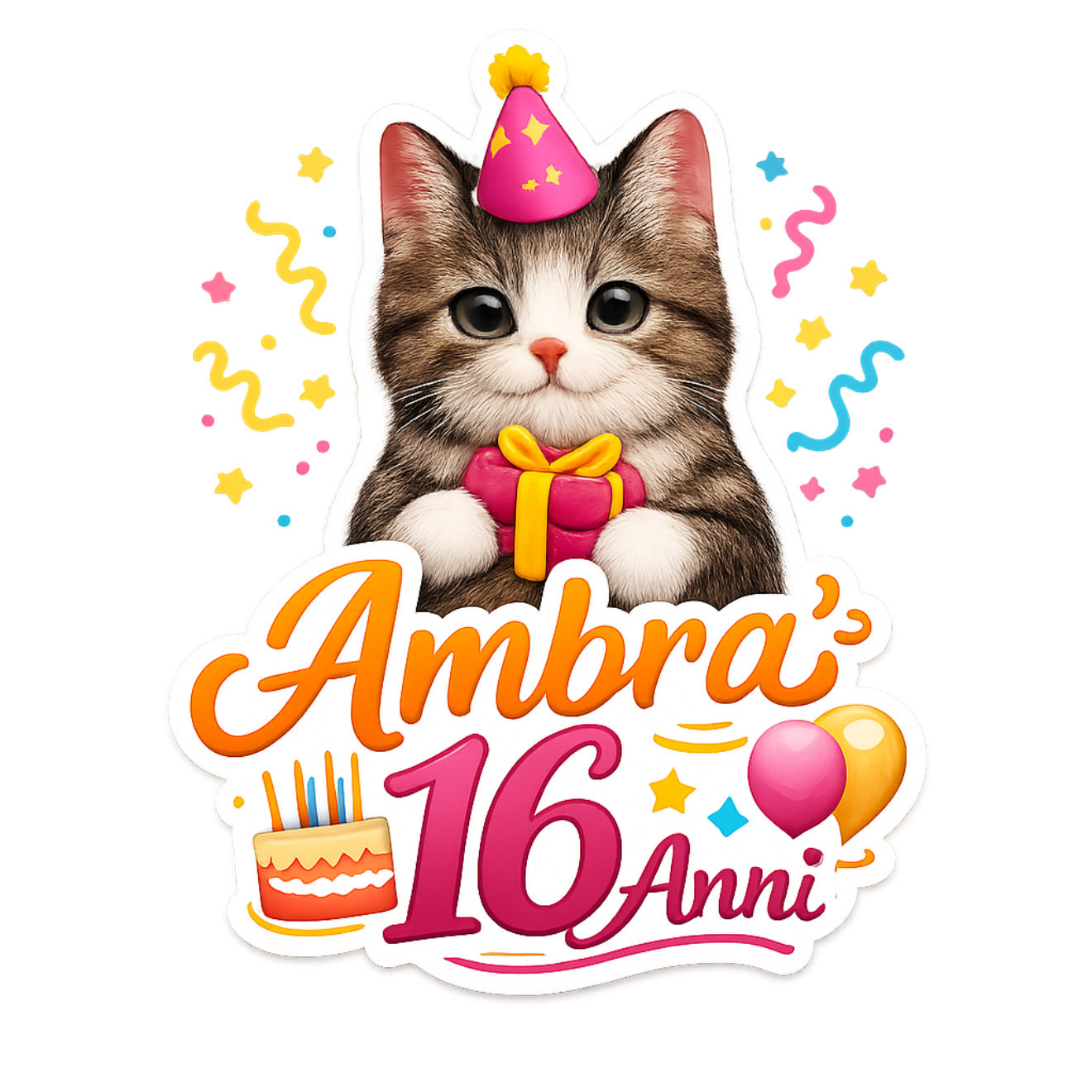 Calamita personalizzata Gatto Ambra 16 Anni