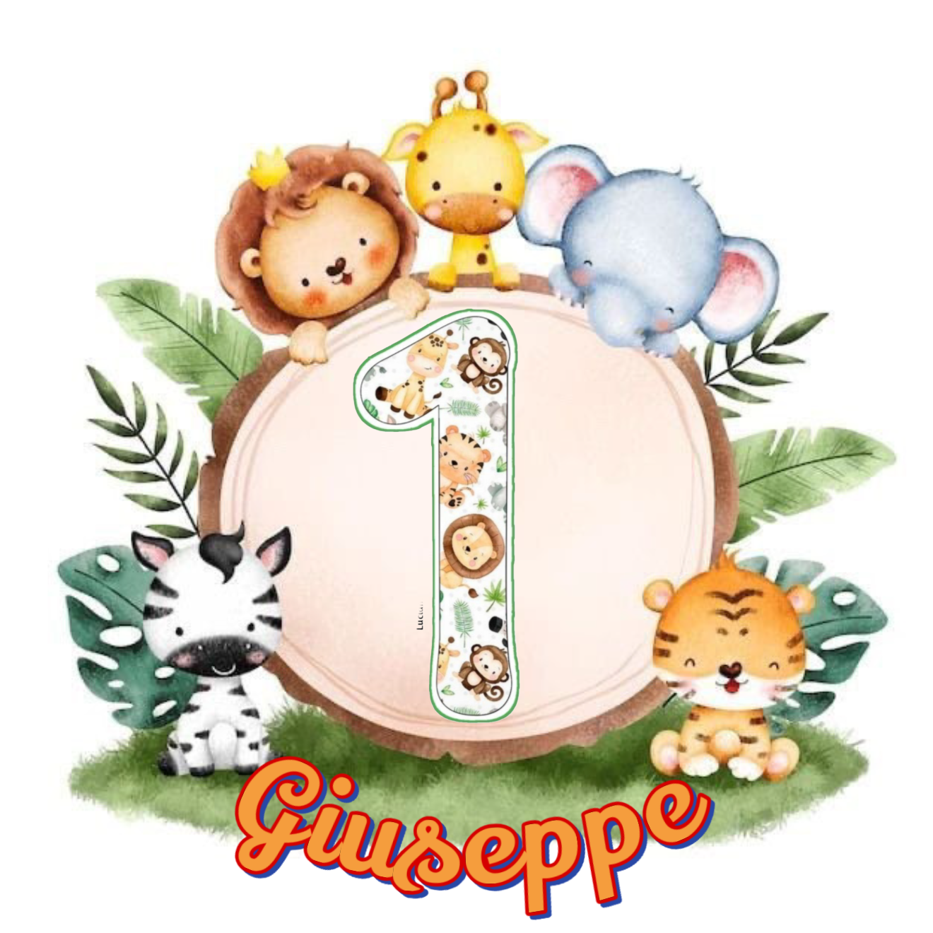 20 Stappa-bottiglie personalizzati con personaggio tema safari