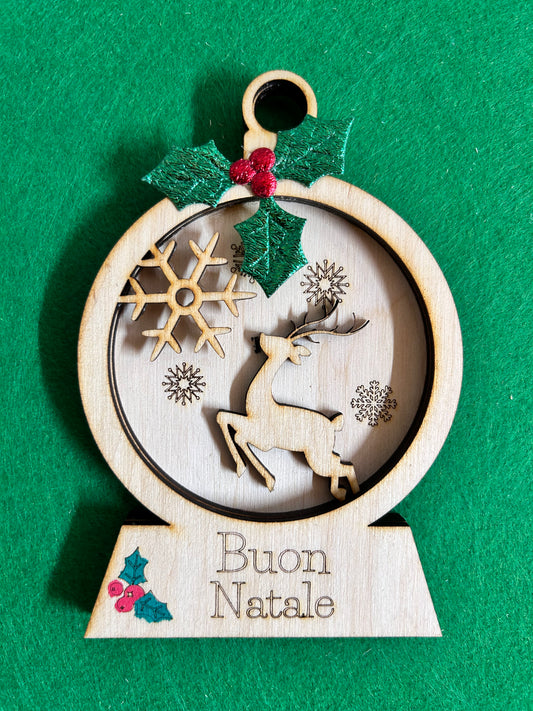 Addobbo Natalizio Pallina con scritta personalizzabile