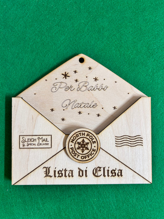 Addobbo porta letterina di Babbo Natale personalizzata con nome