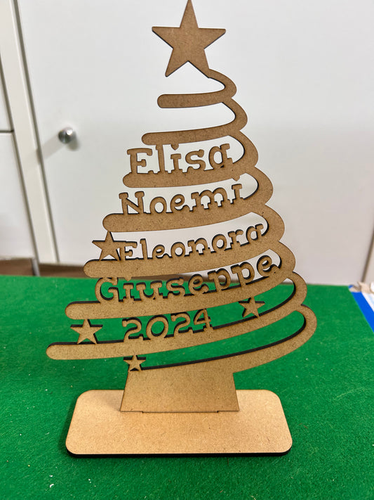 Albero Natale con base e nomi