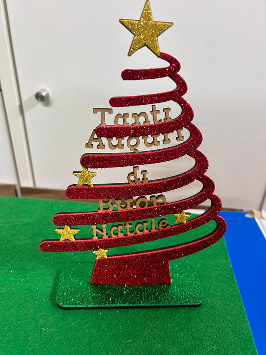 Alberello di Natale 25 cm Addobbo Natalizio personalizzabile scritte e colori