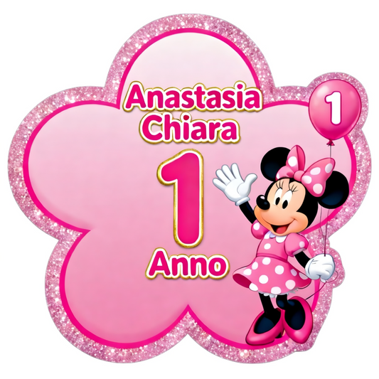 15 Calamite a Fiore tema Minnie 1 Anno Anastasia Chiara